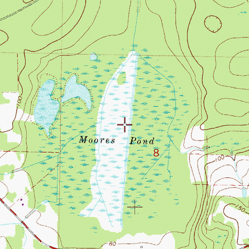 Topographic Map of Moores Pond, FL