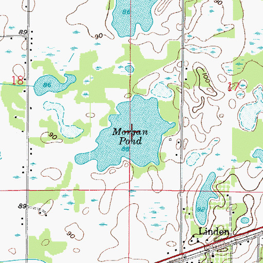 Topographic Map of Morgan Pond, FL