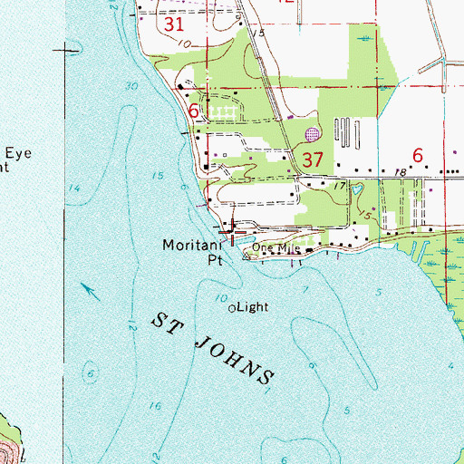 Topographic Map of Moritani Point, FL