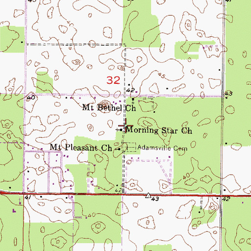 Topographic Map of Morning Star Church (historical), FL