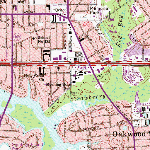 Topographic Map of Morning Star School, FL