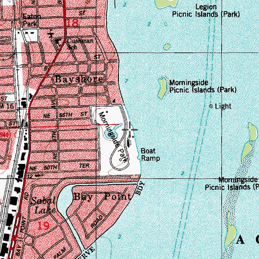 Topographic Map of Morningside Park, FL
