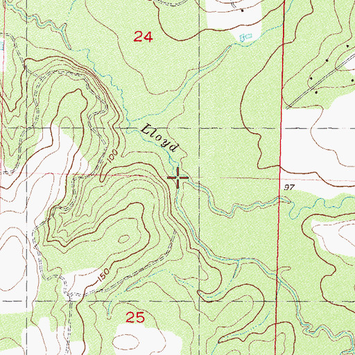 Topographic Map of Morris Branch, FL