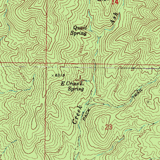 Topographic Map of E Cross L Spring, AZ