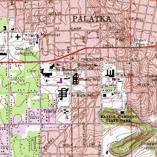 Topographic Map of Moseley Elementary School, FL