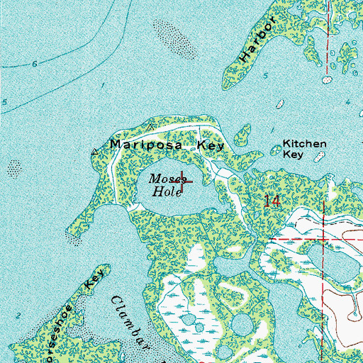 Topographic Map of Moses Hole, FL