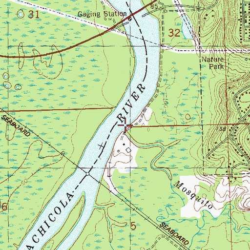 Topographic Map of Mosquito Creek, FL
