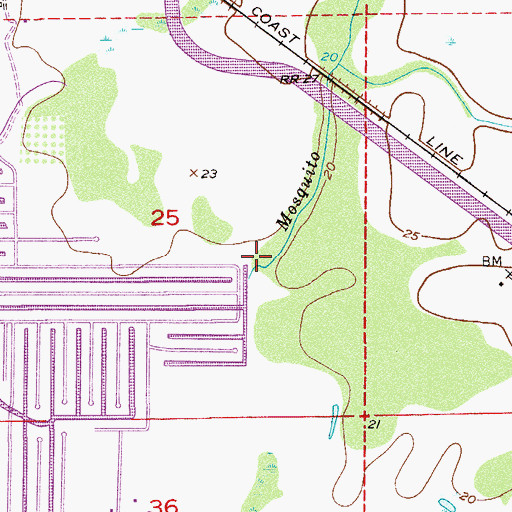 Topographic Map of Mosquito Creek, FL