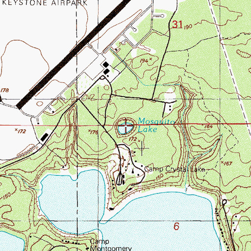 Topographic Map of Mosquito Lake, FL