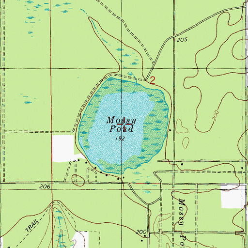 Topographic Map of Mossy Pond, FL