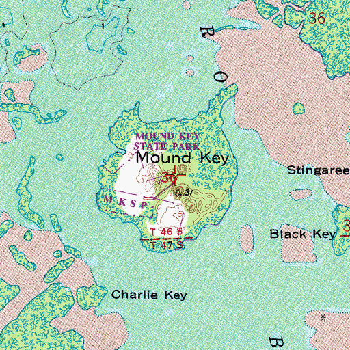 Topographic Map of Mound Key, FL