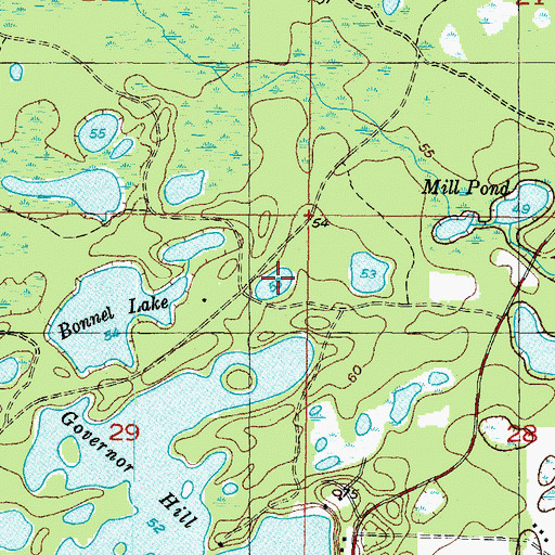 Topographic Map of Mound Lake, FL