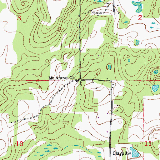Topographic Map of Mount Ararat Church, FL