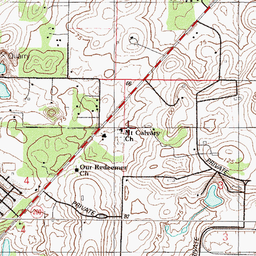 Topographic Map of Mount Calvary Missionary Baptist Church, FL