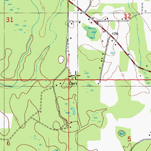 Topographic Map of Mount Cello Church, FL