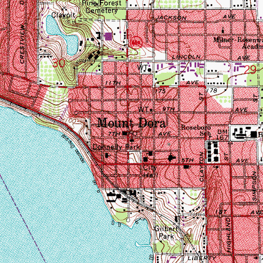 Topographic Map of Mount Dora, FL