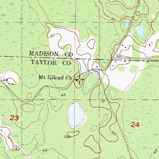 Topographic Map of Mount Gilead Church, FL