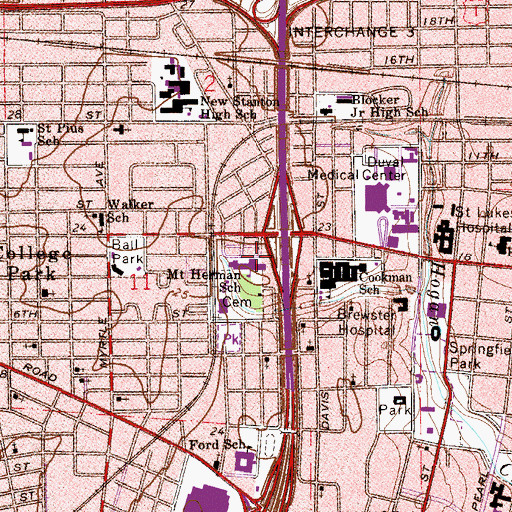 Topographic Map of Mount Herman Exceptional Student Center, FL