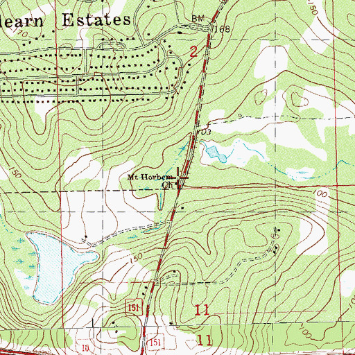 Topographic Map of Mount Horbem Church, FL