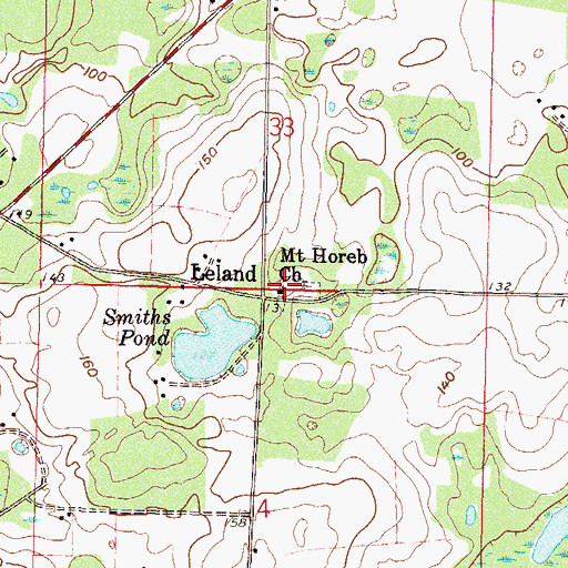 Topographic Map of Mount Horeb Church, FL