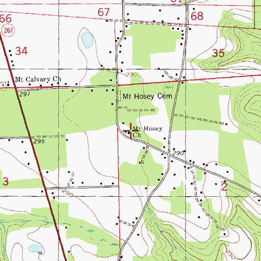 Topographic Map of Mount Hosey Church, FL