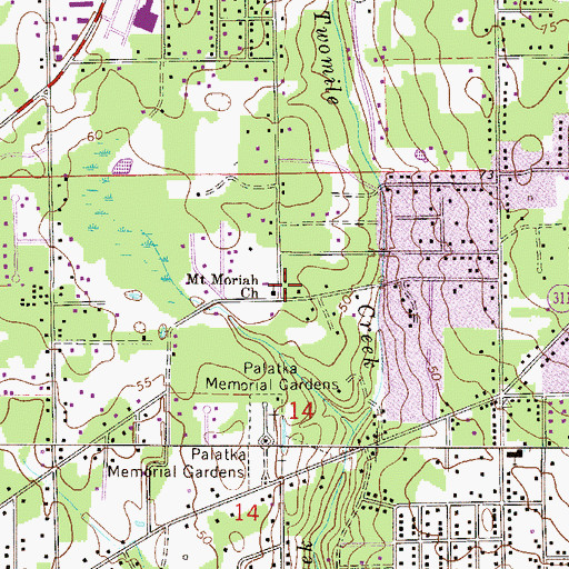 Topographic Map of Greater Mount Moriah Missionary Baptist Church, FL