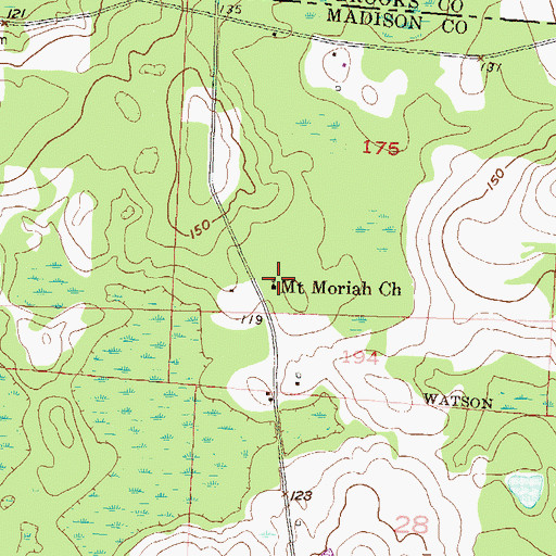 Topographic Map of Mount Moriah Church, FL