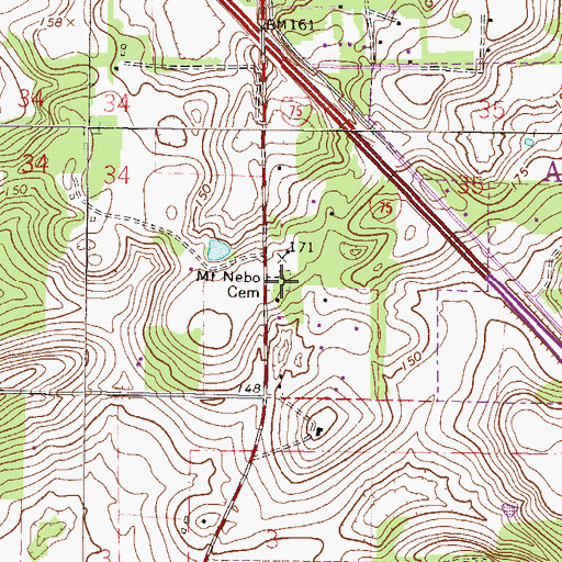 Topographic Map of Mount Nebo Cemetery, FL