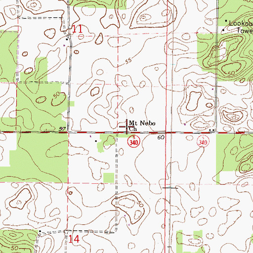 Topographic Map of Mount Nebo Church, FL