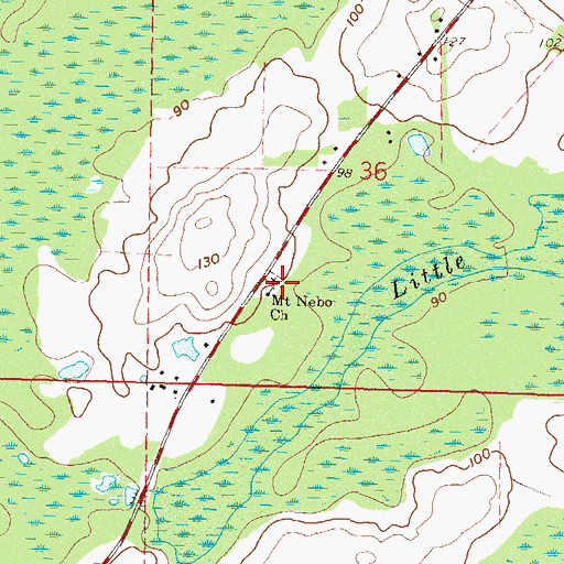 Topographic Map of Mount Nebo Church, FL