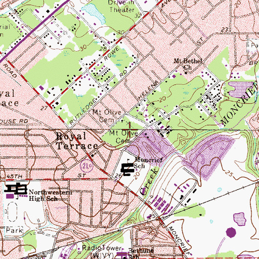 Topographic Map of Mount Olive Cemetery, FL