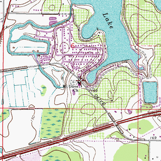 Topographic Map of Mount Olive Church, FL