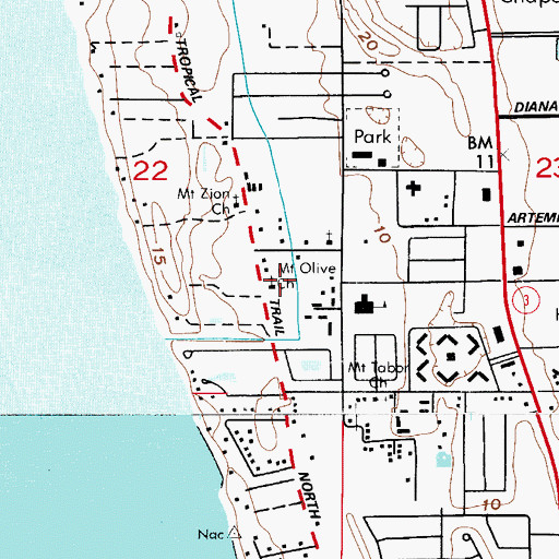 Topographic Map of Mount Olive Church, FL