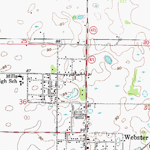 Topographic Map of Mount Olive Missionary Baptist Church, FL