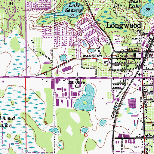 Topographic Map of Mount Olive Church, FL