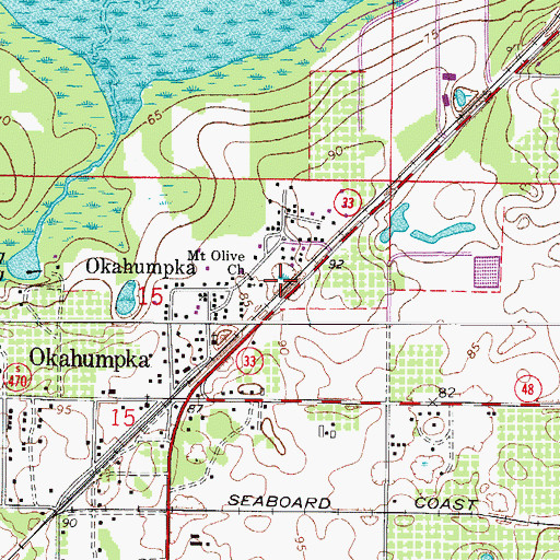 Topographic Map of Mount Olive Missionary Baptist Church, FL