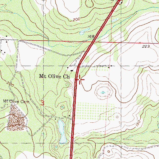 Topographic Map of Mount Olive Church, FL