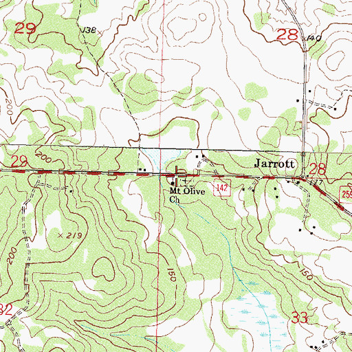 Topographic Map of Mount Olive Church, FL