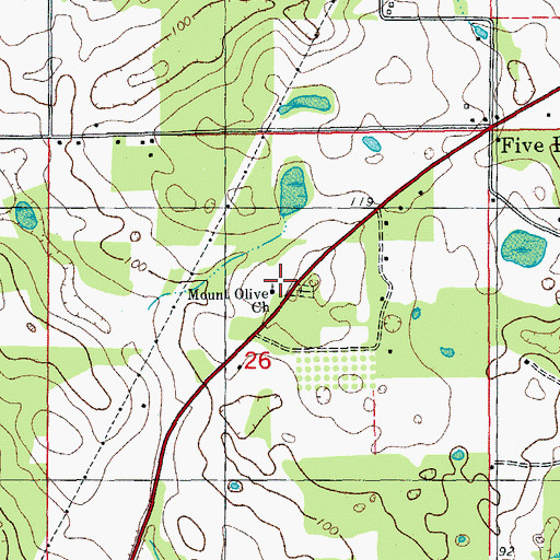 Topographic Map of Mount Olive Church, FL