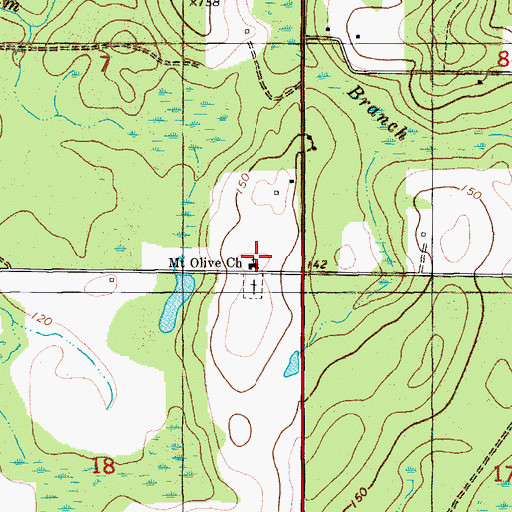 Topographic Map of Mount Olive Church, FL