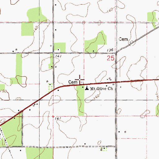 Topographic Map of Mount Olive Church, FL