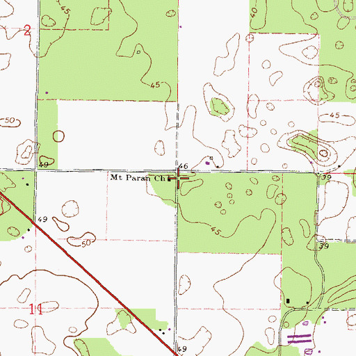 Topographic Map of Mount Paran Baptist Church, FL