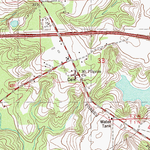Topographic Map of Mount Pilgrim Church, FL