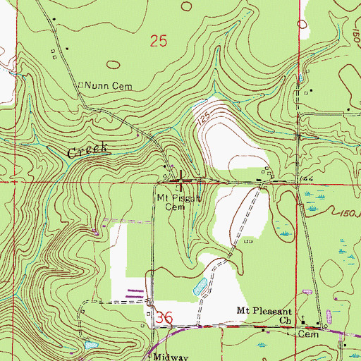 Topographic Map of Mount Pisgah Cemetery, FL