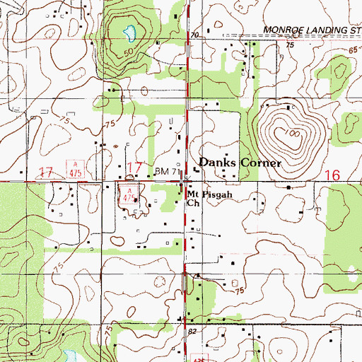 Topographic Map of Mount Pisgah AME Church, FL