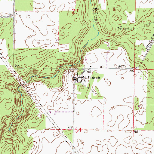 Topographic Map of Mount Pisgah Church, FL