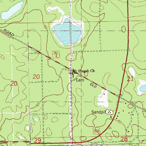 Topographic Map of Mount Pisgah Church, FL