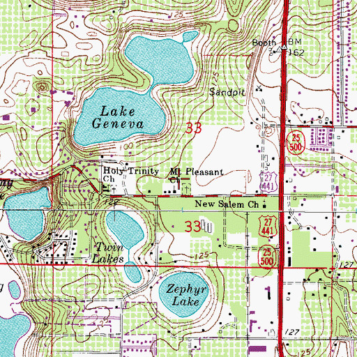 Topographic Map of Mount Pleasant African Methodist Episcopal Church, FL