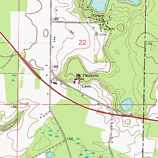 Topographic Map of Mount Pleasant Church, FL