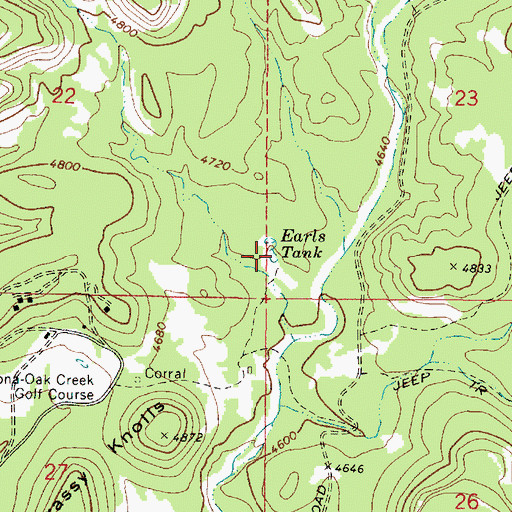 Topographic Map of Earls Tank, AZ